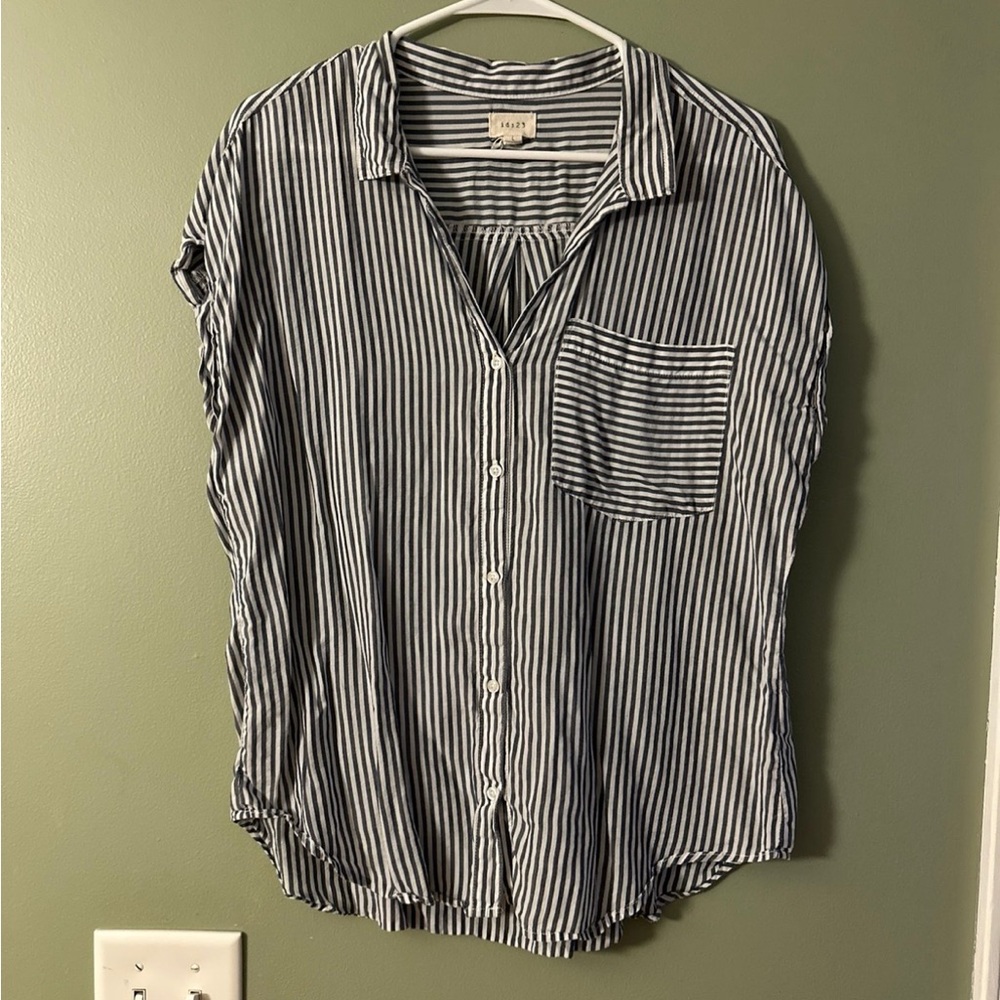 Striped Button-Up Shirt